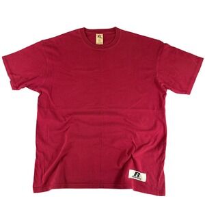 Vintage Style Russell Athletic Blank Red T Shirt Mens Size L Streetwear Minimal